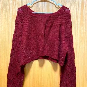 Maurices - Maroon Knit Cropped Sweater